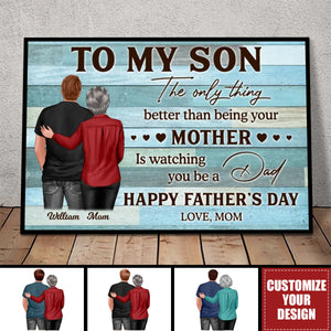 To My Son Happy Father's Day Personalized Poster
