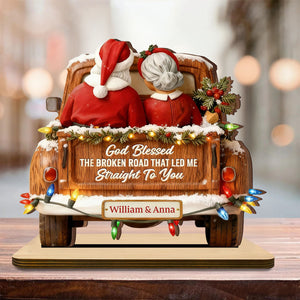 God Blessed The Broken Road Plaque, Custom Name Keepsake