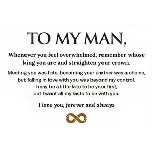 To My Man, Personalized Dual Name Infinity Leather Bracelet
