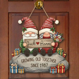 Growing Old Together - Personalized Couple Wooden Sign