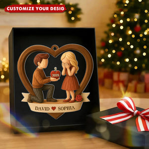 Personalized Couple Marriage Proposal Ornament, Engagement Gift