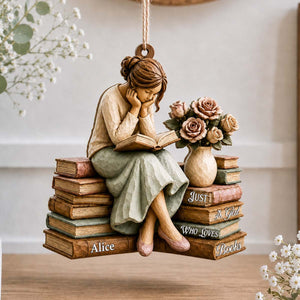 Just A Girl Who Loves Books-Personalized Book Lover Ornament