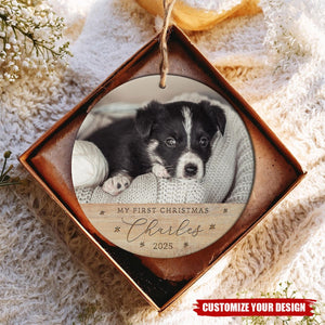 Personalized Dog’s First Christmas Ornament, Dog Holiday Keepsake