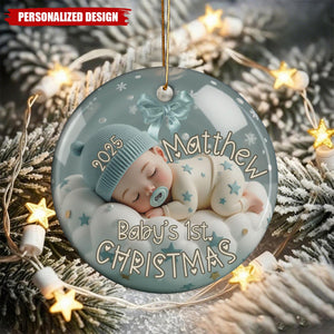 Personalized Baby's First Christmas Ceramic Ornament