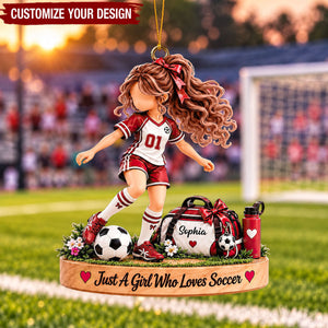 Personalized Soccer Girl Ornament, Soccer Team Player Keepsake