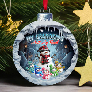 My Grandkids Melt My Heart - Custom Christmas Ornament For Grandma