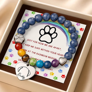 Waiting At The Rainbow Bridge - Custom Pet Memorial Bracelet