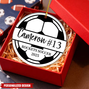Personalized Soccer Ball Christmas Ornament