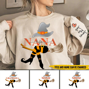 Personalized Grandma Life Witch With Grandkids Halloween Sweatshirt