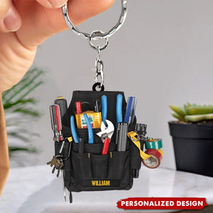 Personalized Electrician Tool Box Keychain, Gift for Dad Electrician
