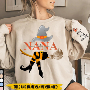 Personalized Grandma Life Witch With Grandkids Halloween Sweatshirt