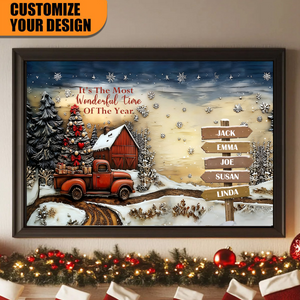 It's The Most Wonderful Time Of The Year - Personalized Family Canvas And Poster