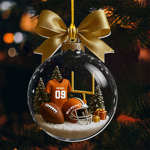 Personalized Football Transparent Ornament-Gift For Football Lovers