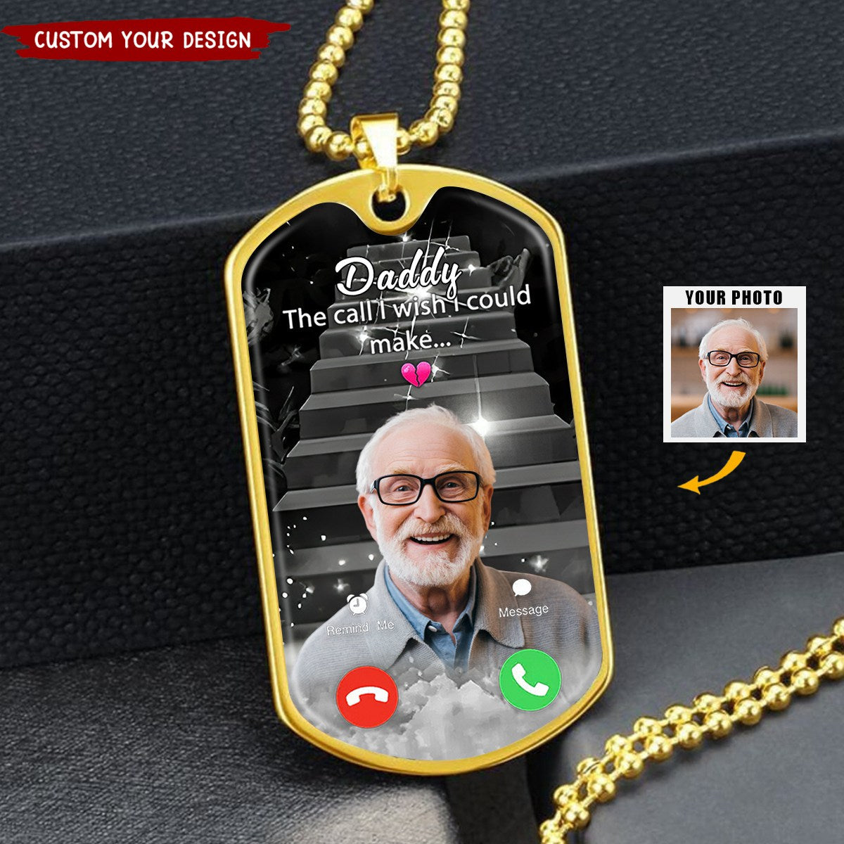 The Call I Wish I Could Take Personalized Dogtag Necklace
