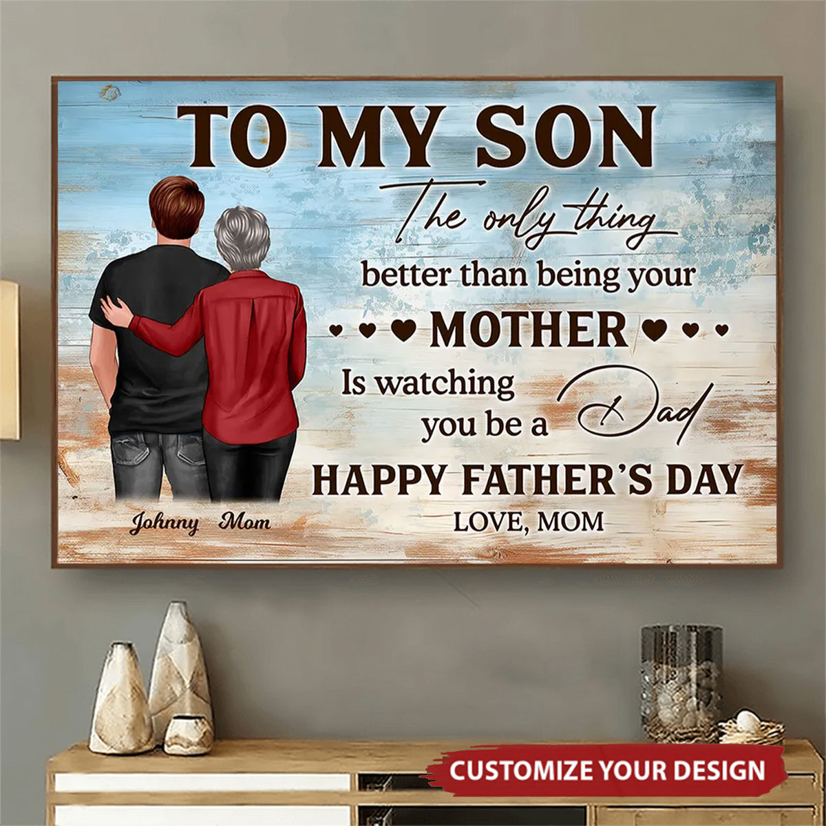 To My Son Happy Father's Day Personalized Poster