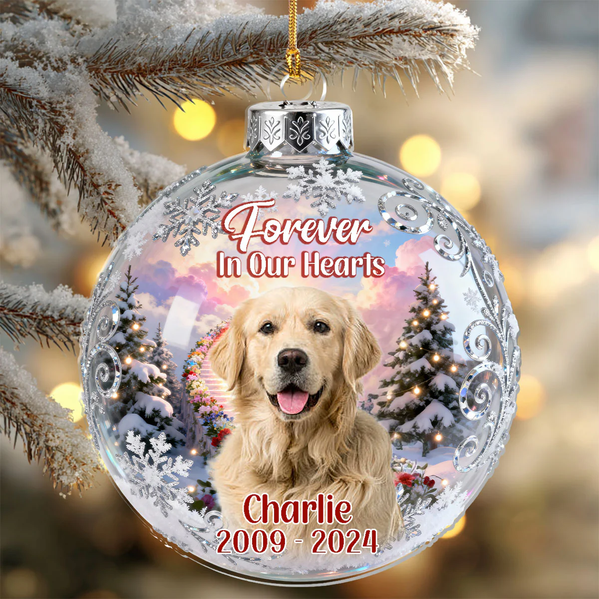 Hadouki Forever In My Heart - Personalized Memorial Christmas Ornament - hadouk