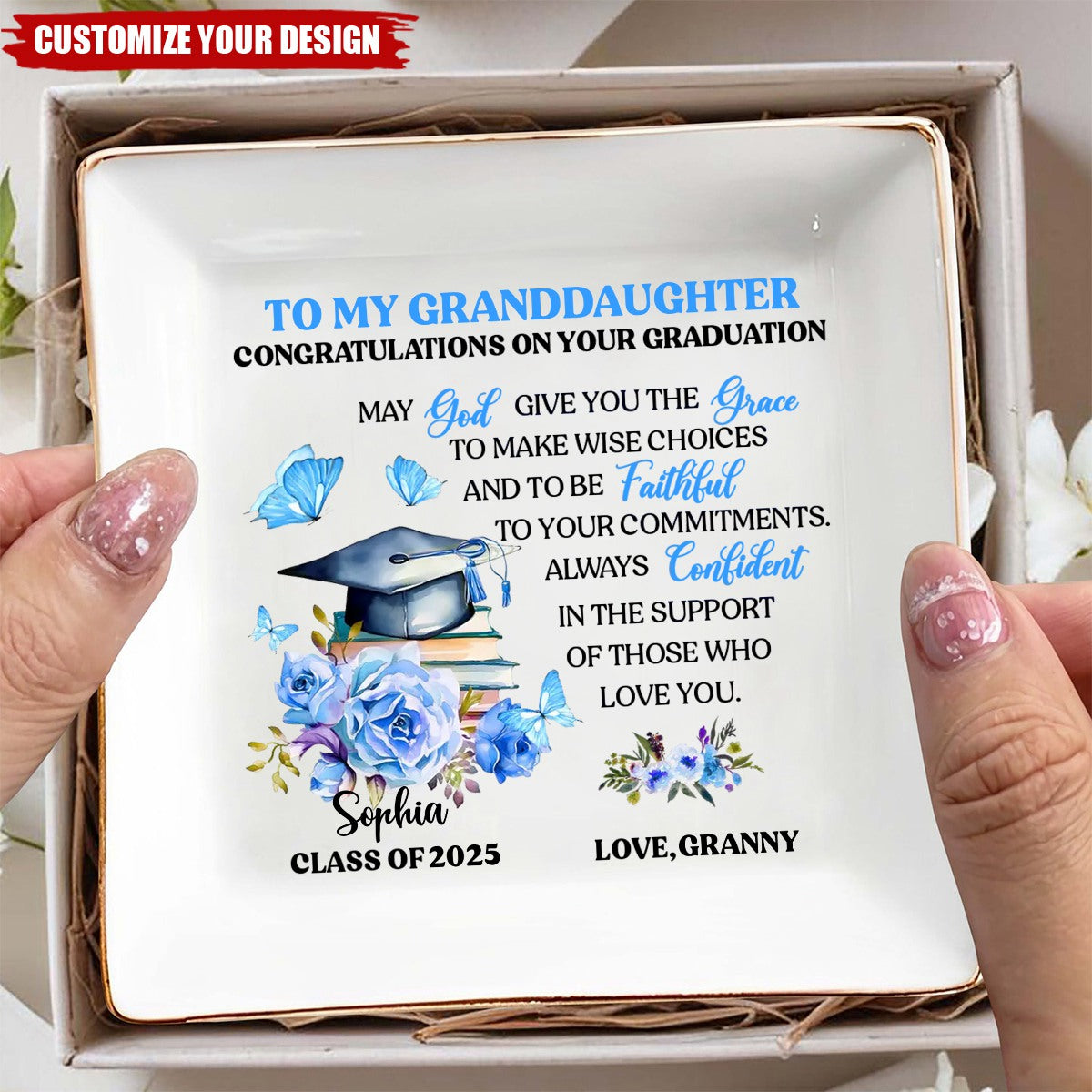 Congratulations On Your Graduation - Personalized Jewelry Dish