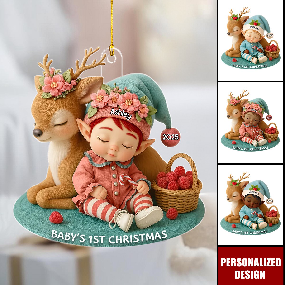 Baby's 1st Christmas Ornament - Personalized Newborn Holiday Gift 2025