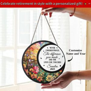 Retirement Decor Gift - Personalized Window Hanging Suncatcher