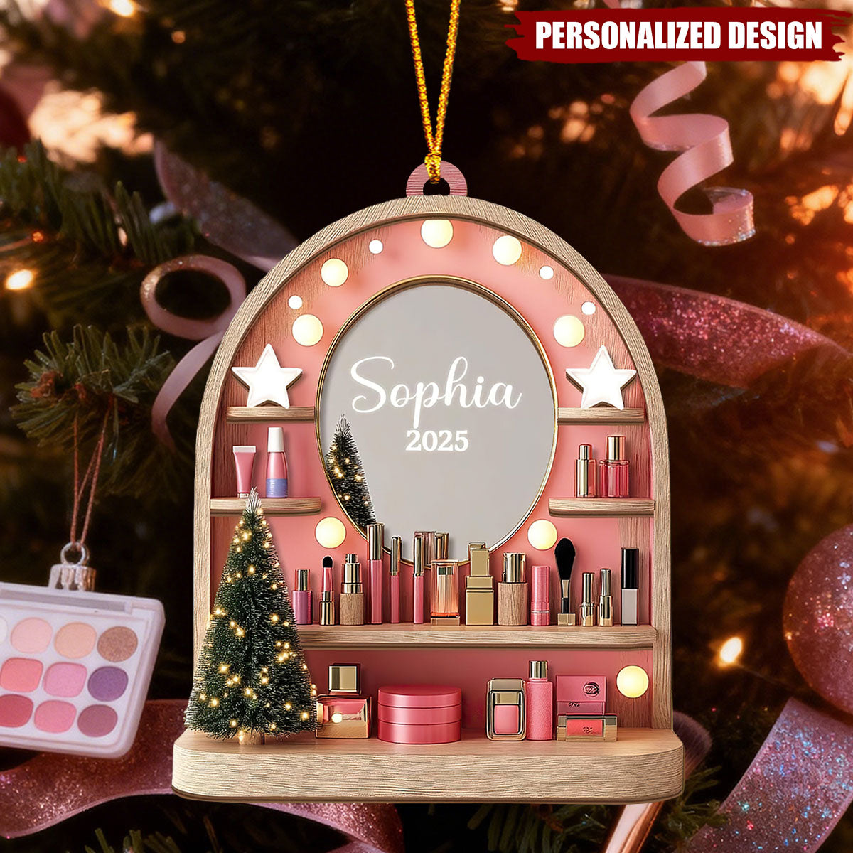 Personalized Cosmetics Makeup Artist Christmas Ornament