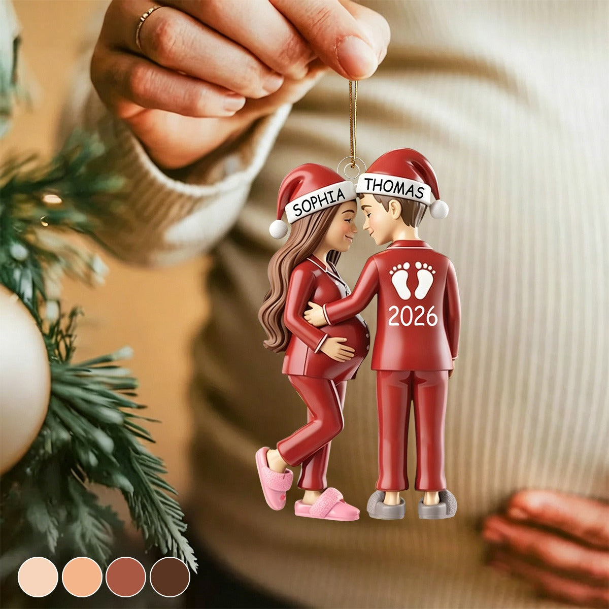 Personalised Bump's First Christmas Ornament, Pregnancy Ornament