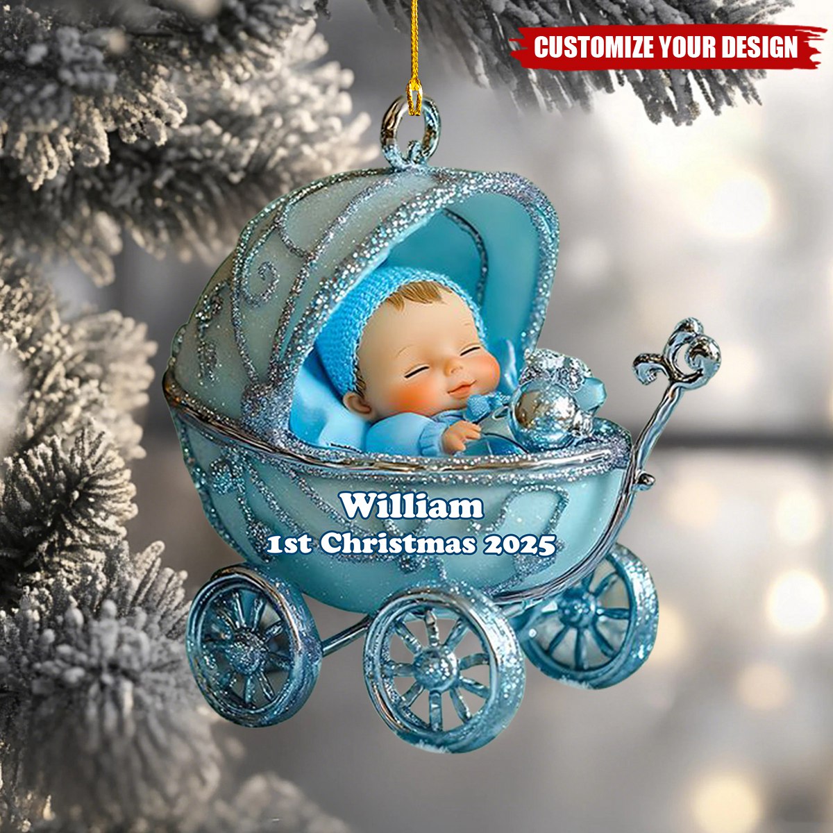 Baby 1st Christmas - Personalized Family Ornament