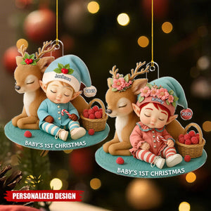 Baby's 1st Christmas Ornament - Personalized Newborn Holiday Gift 2025