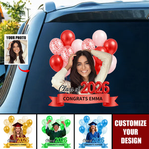 Personalized Photo Class Of 2026 Graduation Car Window Decal Sticker