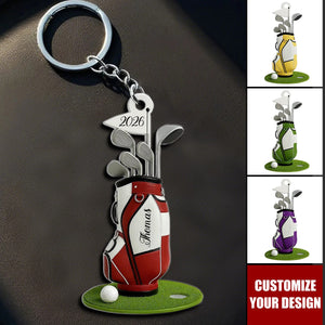 Personalized Golf Bag Keychain - Gift for Golf Lovers