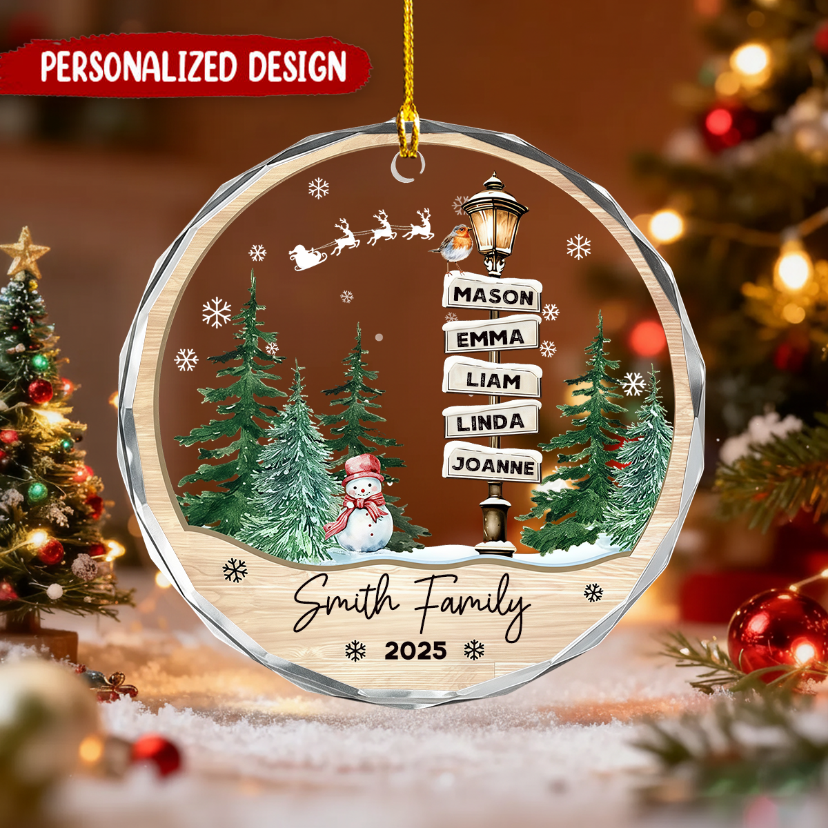 Personalized Family Names Christmas Ornament