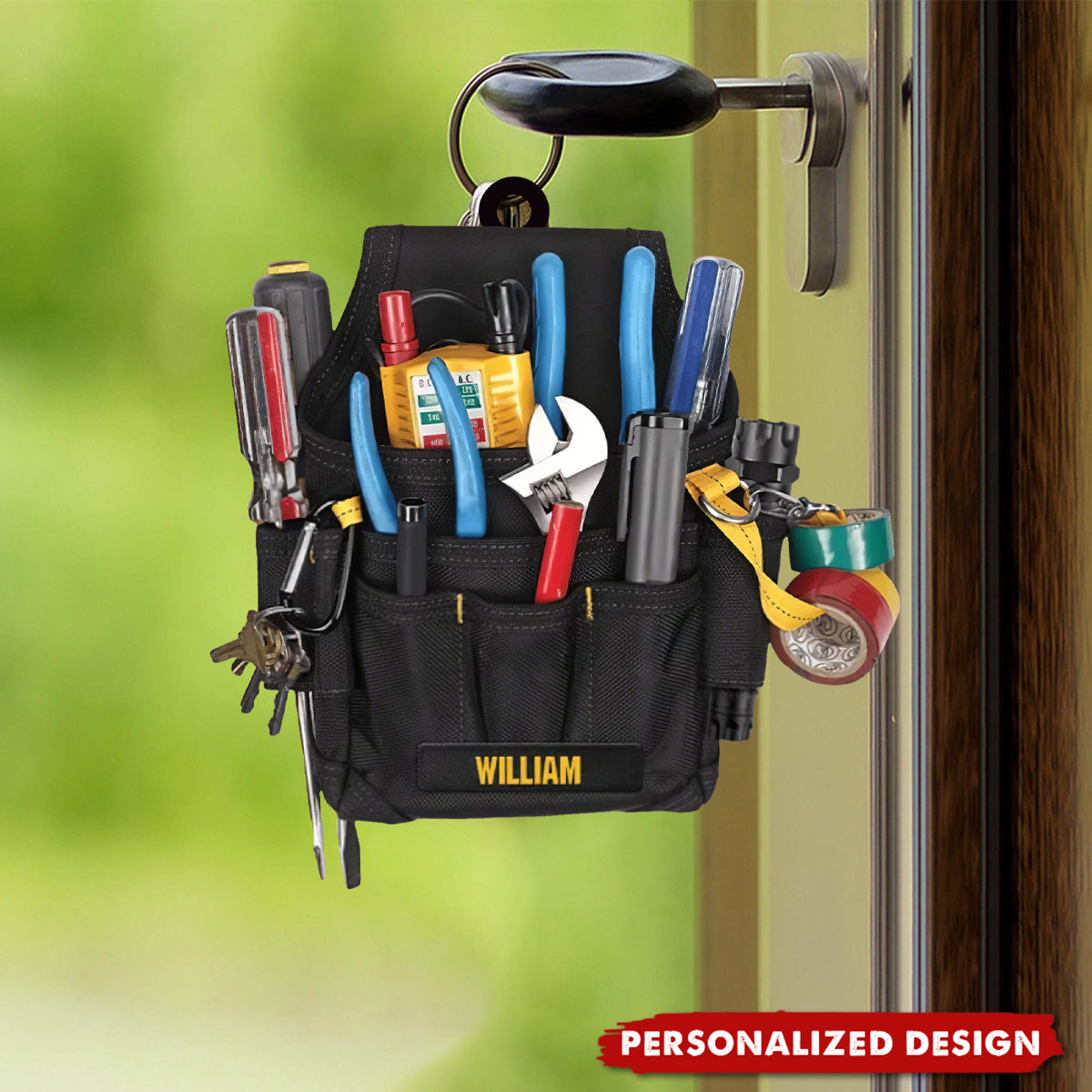 Personalized Electrician Tool Box Keychain, Gift for Dad Electrician