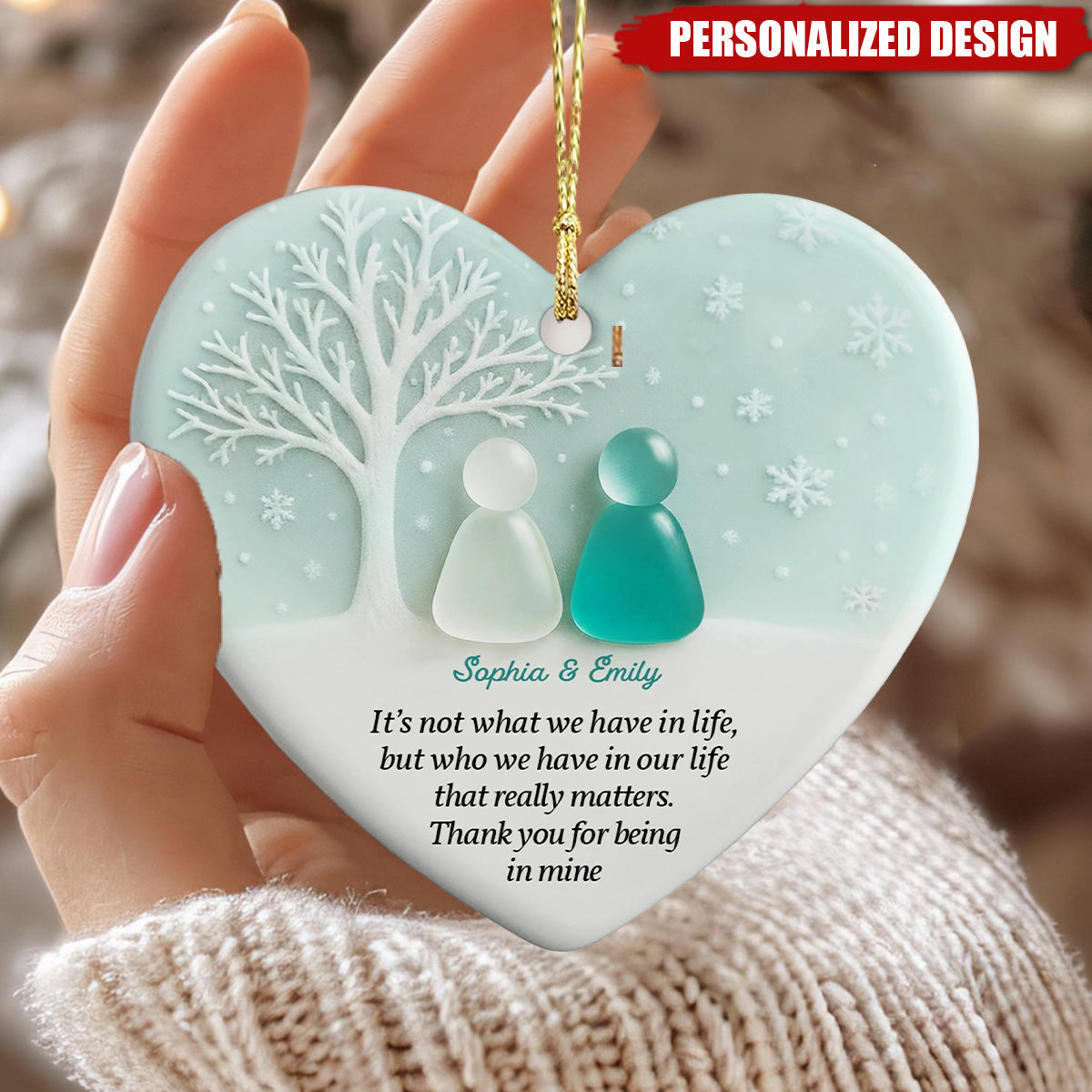 Best Friend Christmas Gift - Personalized Friendship Sea Ceramic Ornament