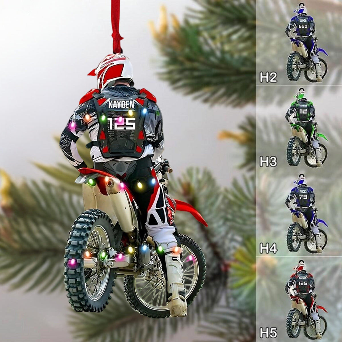 Hadouki Personalized Motocross Dirt Bike Christmas Ornament - Gift for Motocro ...