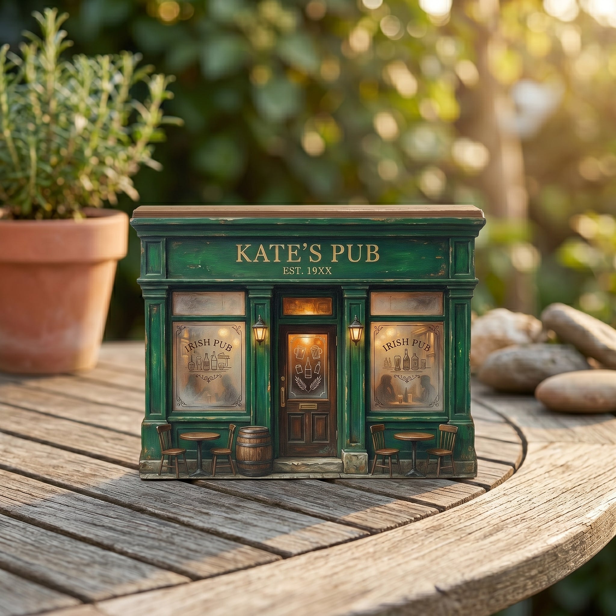 Hadouki Personalized Irish Pub Wooden Block Decor Plaque - hadouk