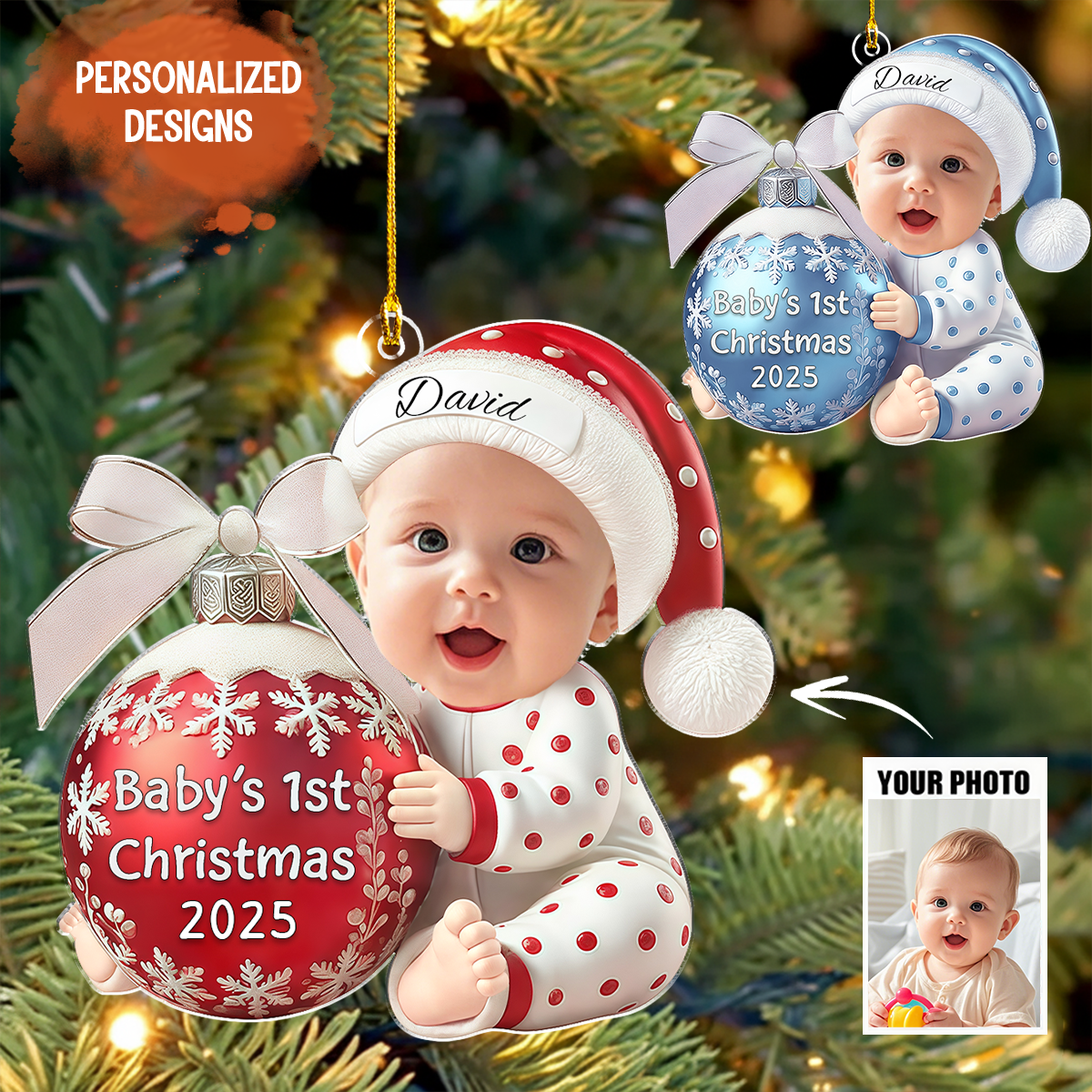 Personalized Baby’s First Christmas Newborn Gift Ornament