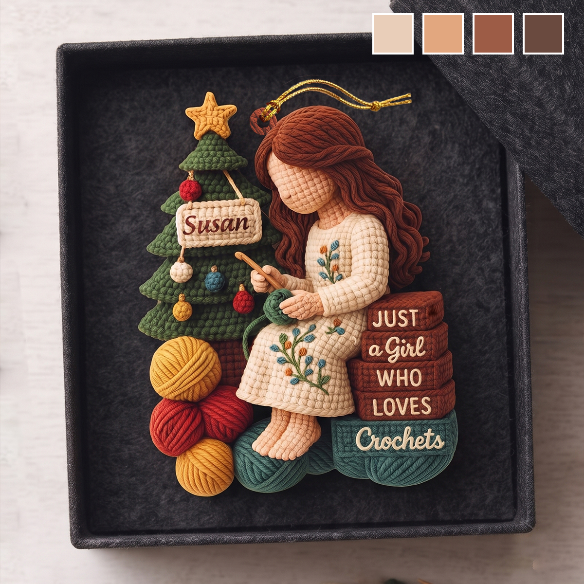 Personalized Crochet Lover Christmas Tree Ornament