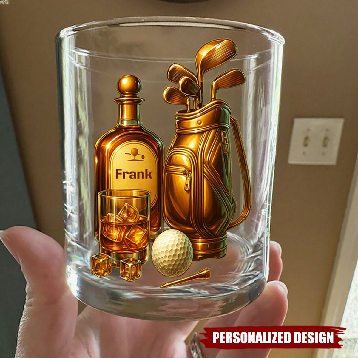 Whiskey & Golf - Personalized Golf Whiskey Glass
