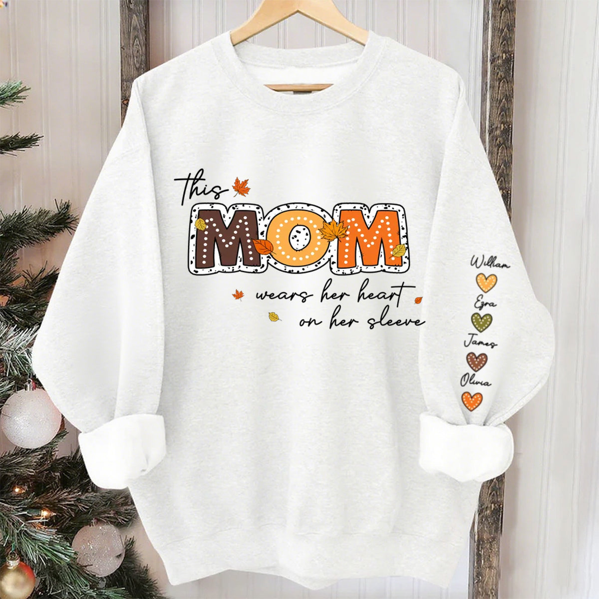 This Grandma Wears Her Heart on Her Sleeve - Custom Printed Sweatshirt