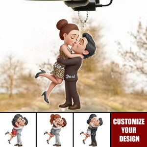 Sealed With A Kiss - Personalized Acrylic Car Ornament Anniversary Wedding Gifts