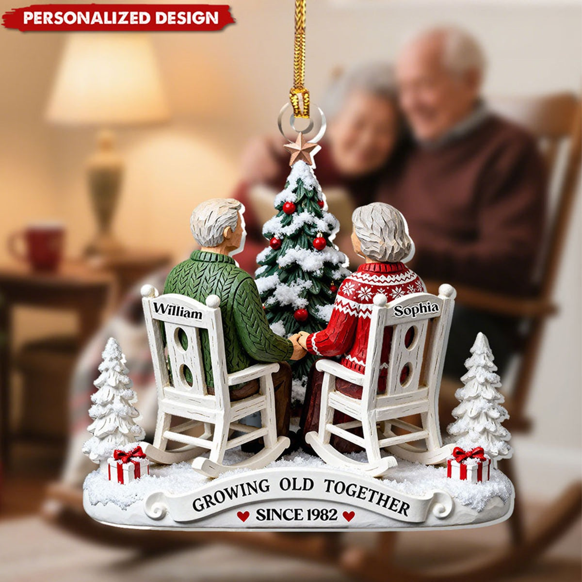 Growing Old Together Since - Personalized Acrylic Ornament