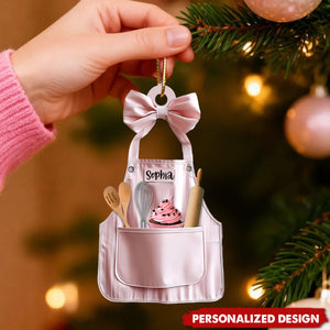 Personalized Cooking Baking Apron Christmas Ornament, Baking Lover Gift