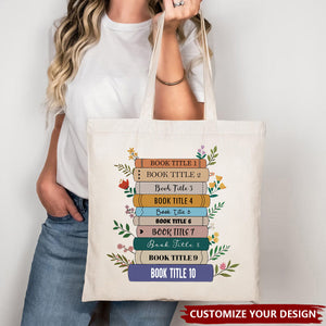 Personalized Custom Book Tote Bag, Aesthetic Bag, Casual Canvas Tote Bag