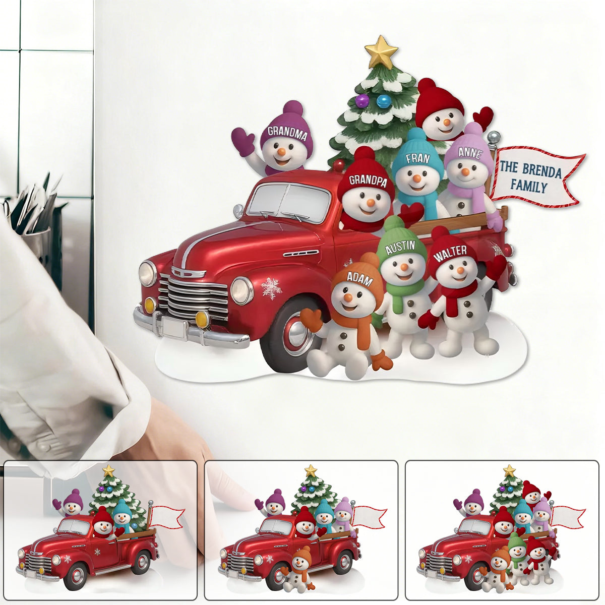 Grandparent's Little Snowman - Personalized Christmas Decal