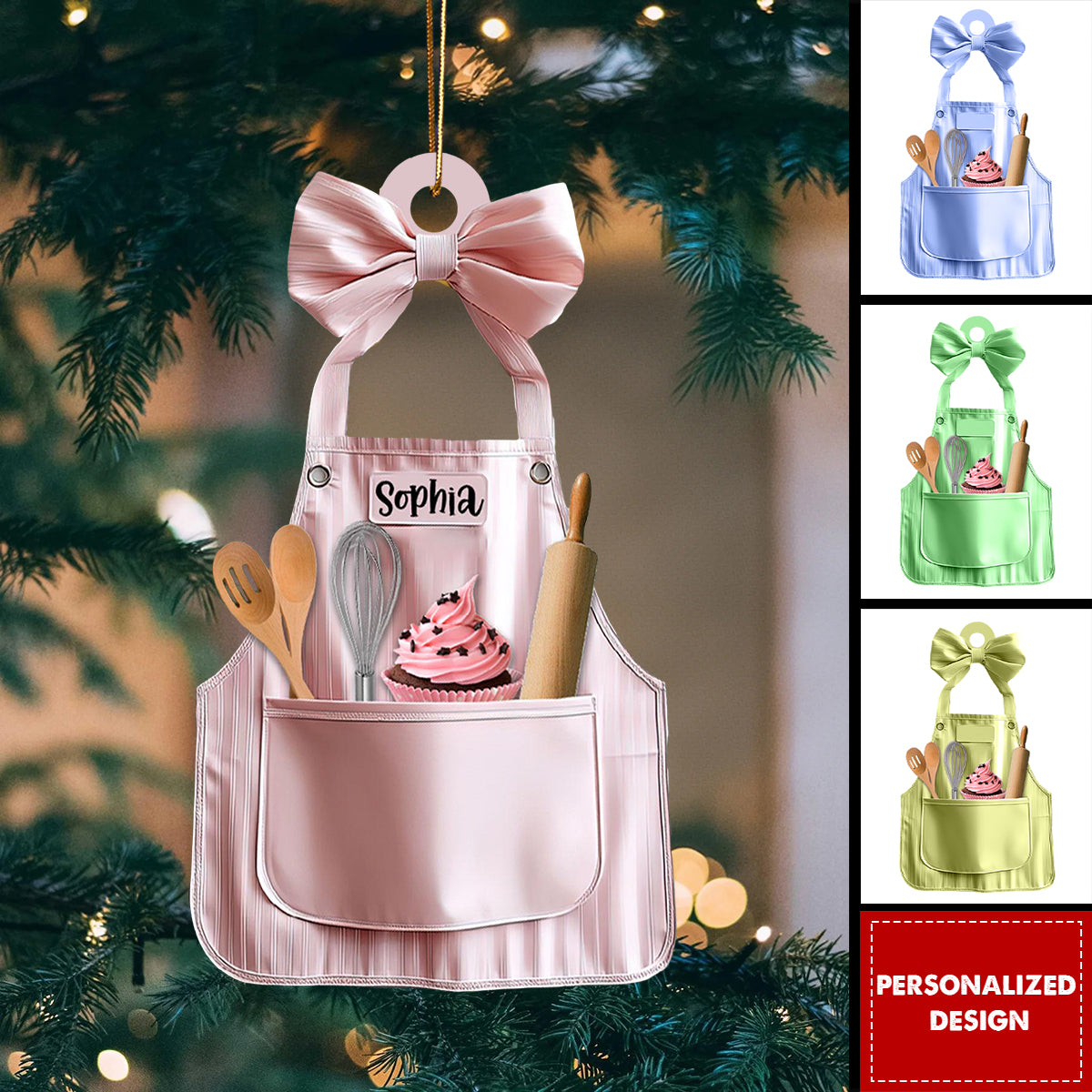 Personalized Cooking Baking Apron Christmas Ornament, Baking Lover Gift