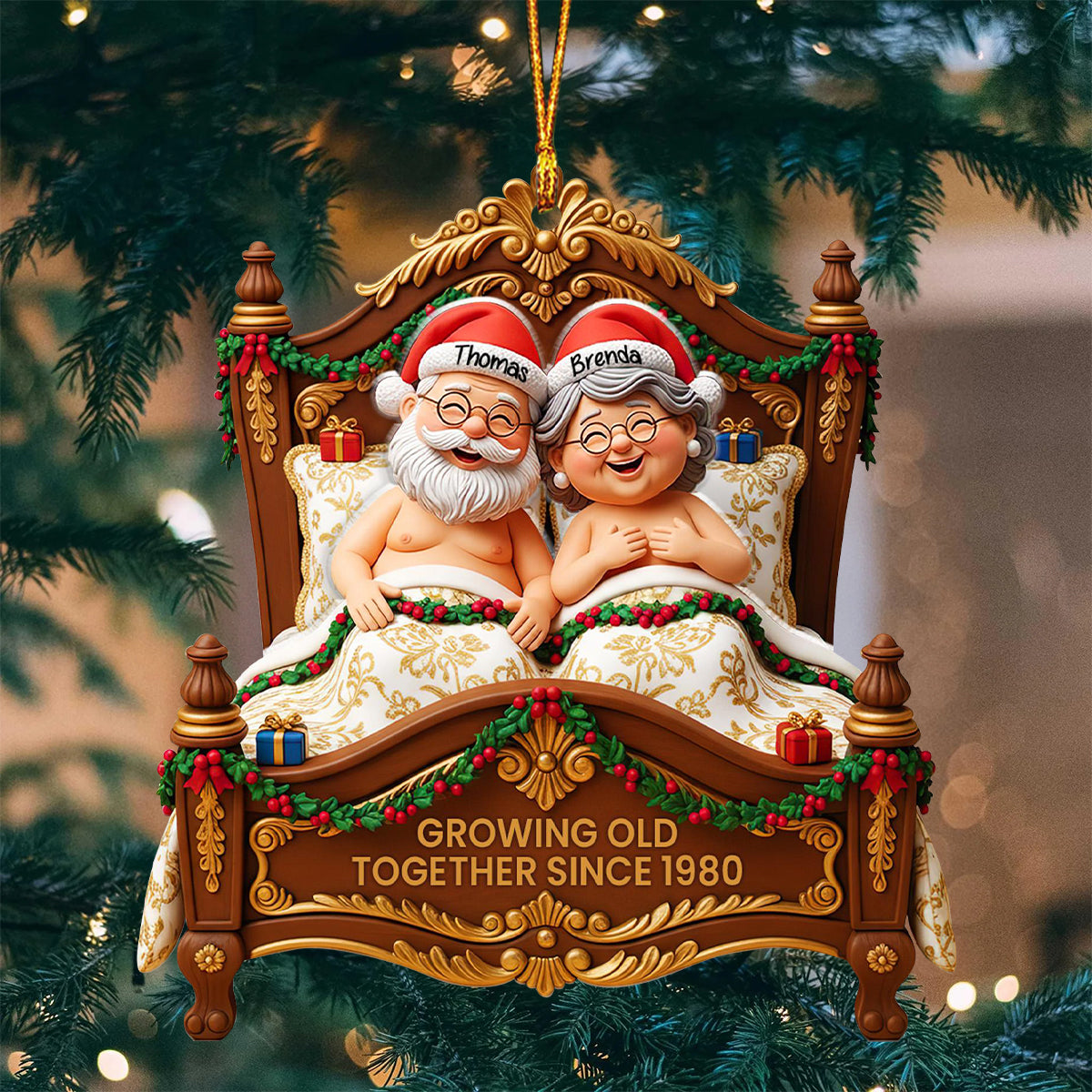 Hadouki Personalized Funny Couple Acrylic Ornament, Cute Christmas Keepsake fo ...